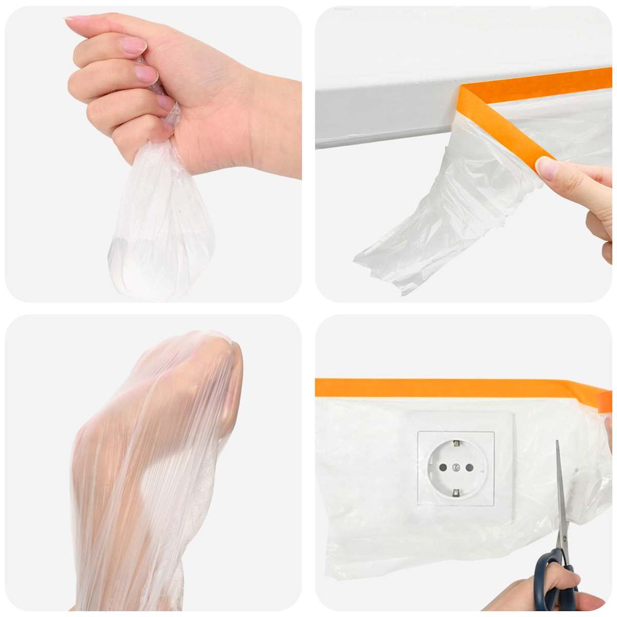 Støvbetræk med klæbende tape Transparent - Billede 6