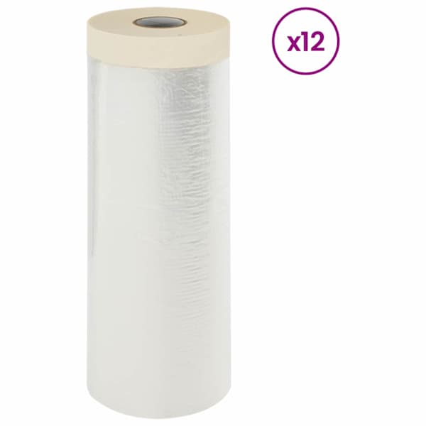 vidaXL Tolmumatt liimiga teibiga 12 tk L&auml;bipaistev 210 x 2000 cm HDPE