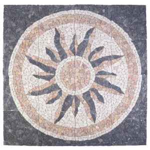vidaXL Mosaikplokkide p&auml;ikesemuster Mitmev&auml;rviline 120 x 120 cm Marmor