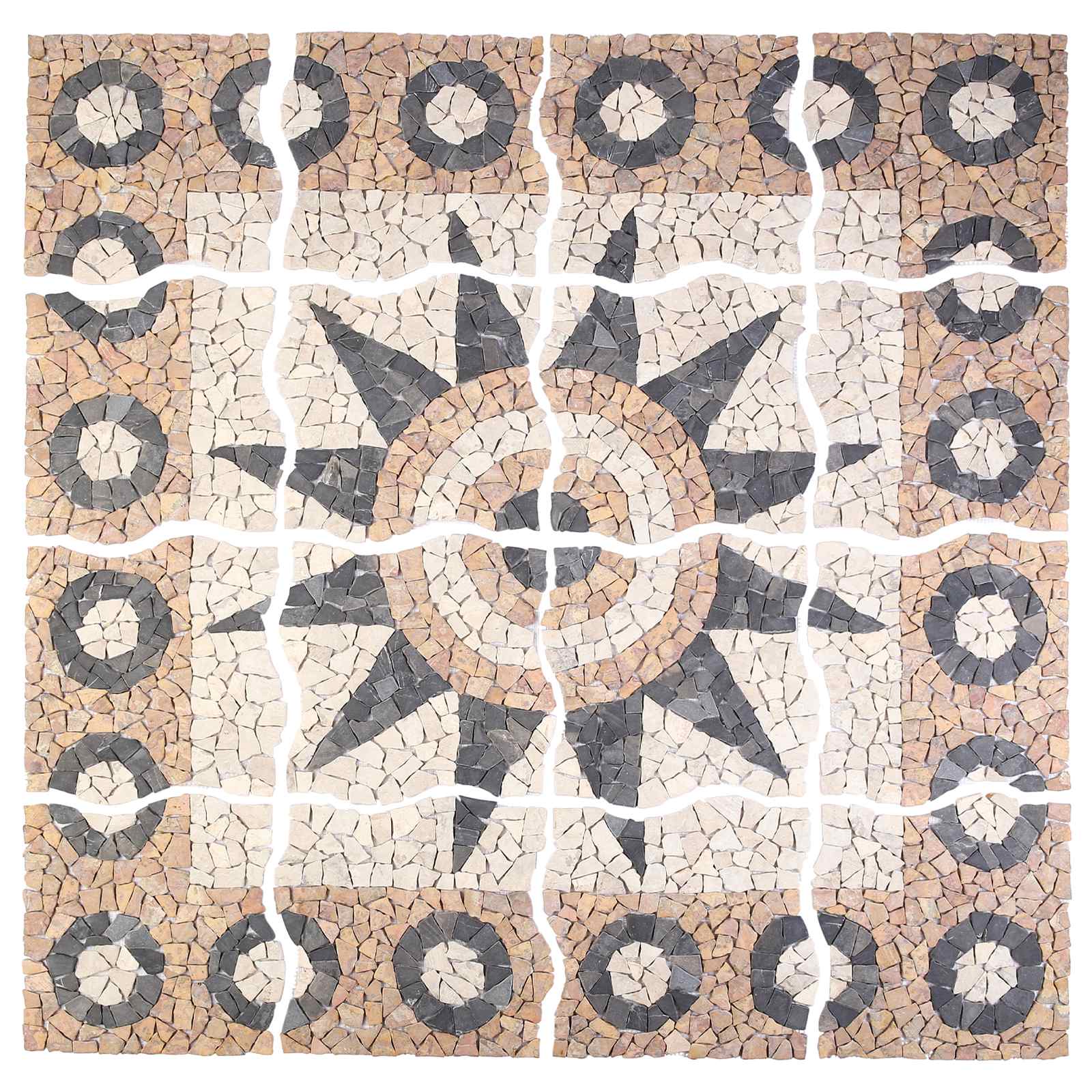 vidaXL Mosaikfliesen Blütenmuster Mehrfarbig 120 x 120 cm Marmor – Bild 5