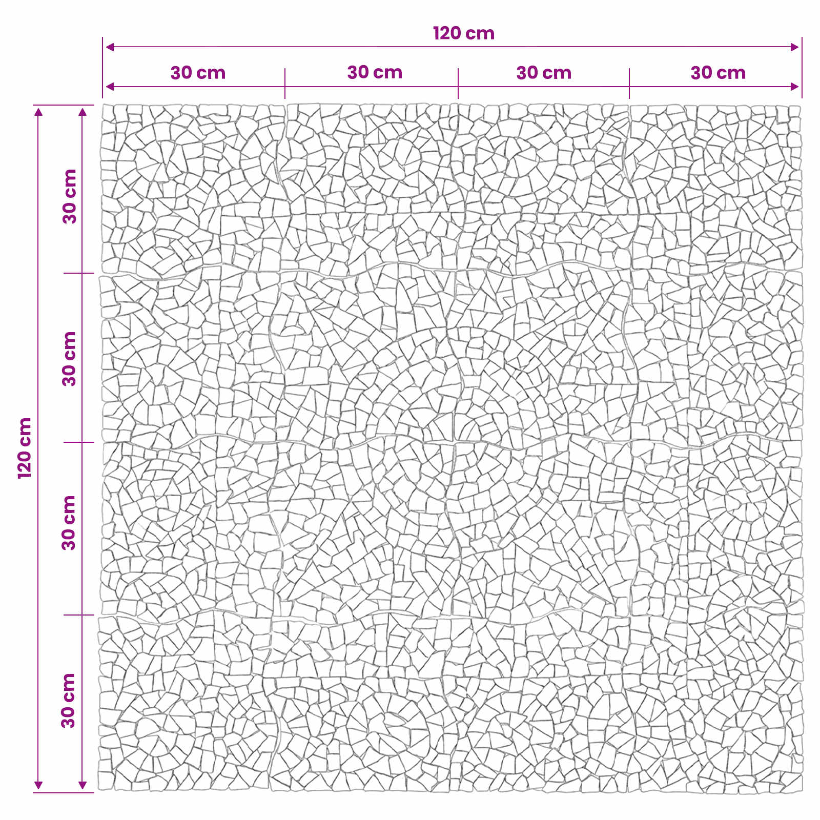 vidaXL Mosaikfliesen Blütenmuster Mehrfarbig 120 x 120 cm Marmor – Bild 9