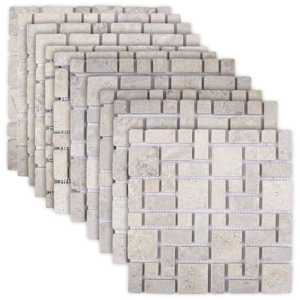 vidaXL Mosaiik Tellised Kreemjas 30 x 30 cm Marmor