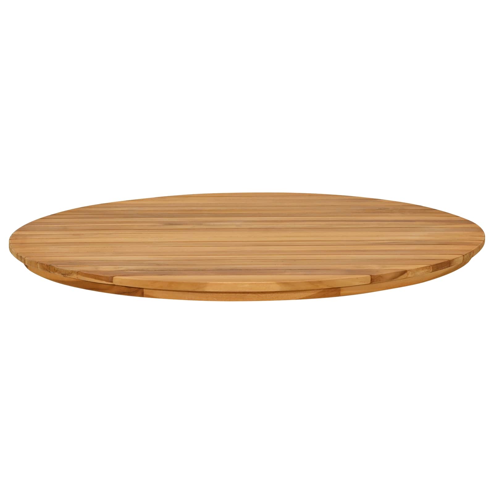 Tafelblad Ø 80 x 3,5 Rond Massief Teakhout Naturel image 3