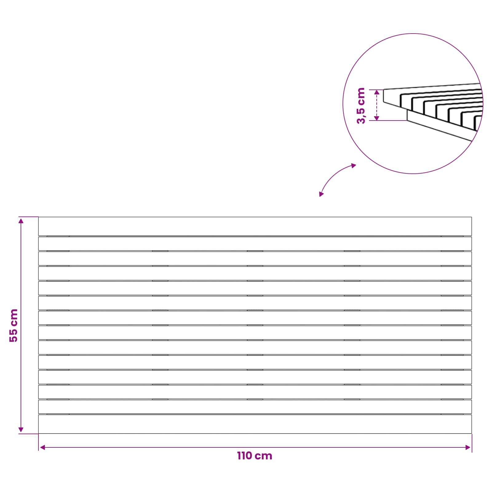 Tafelblad 110 x 55 x 3,5 cm Rechthoekig Massief Teakhout image 8
