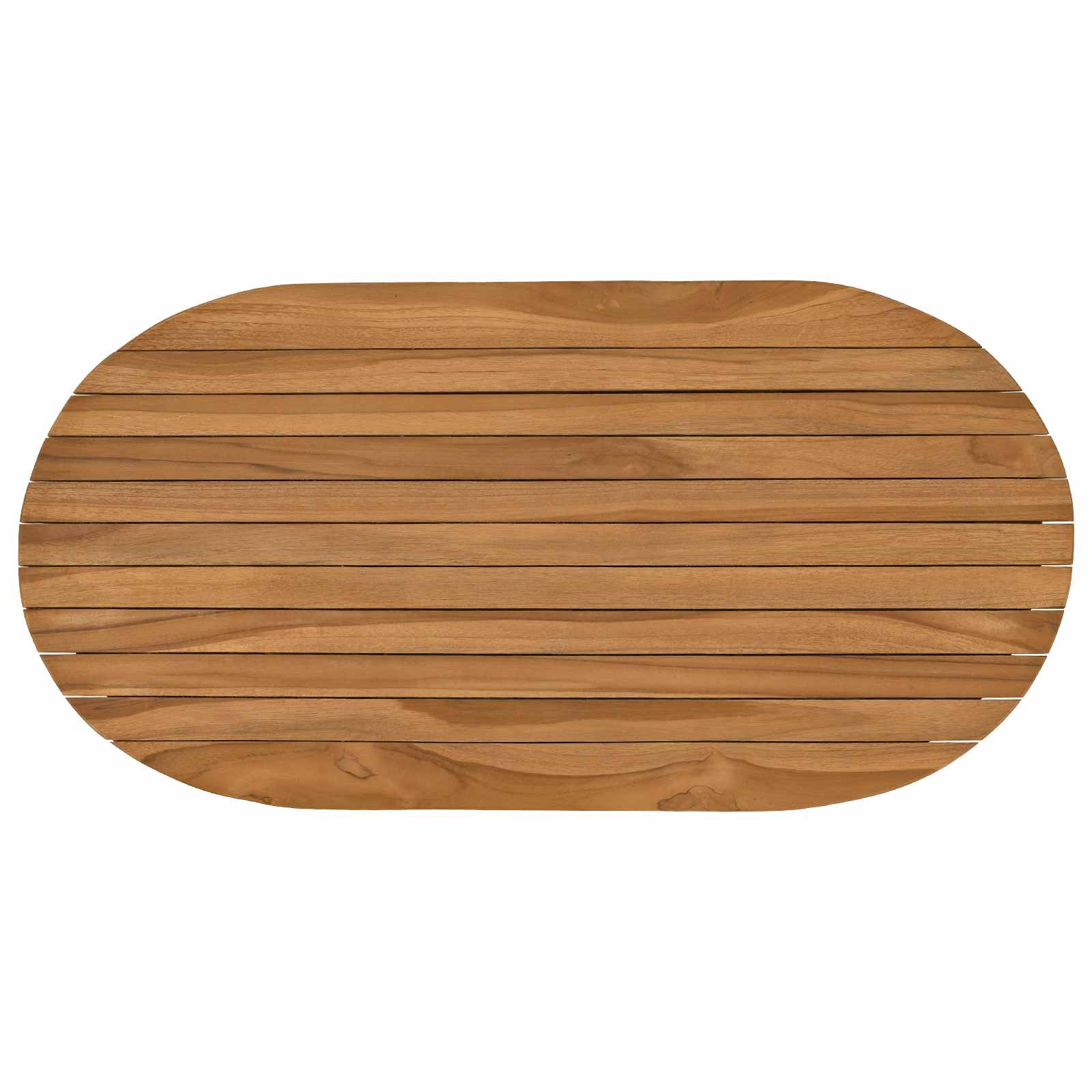 Tafelblad 80 x 40 x 3,5 cm Ovaal Massief Teakhout Naturel image 2