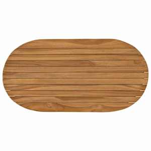 vidaXL Lauda peal 80 x 40 x 3,5 cm Ovaalne Tugev teakpuit Naturaalne