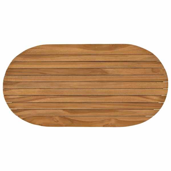 vidaXL Lauda peal 80 x 40 x 3,5 cm Ovaalne Tugev teakpuit Naturaalne