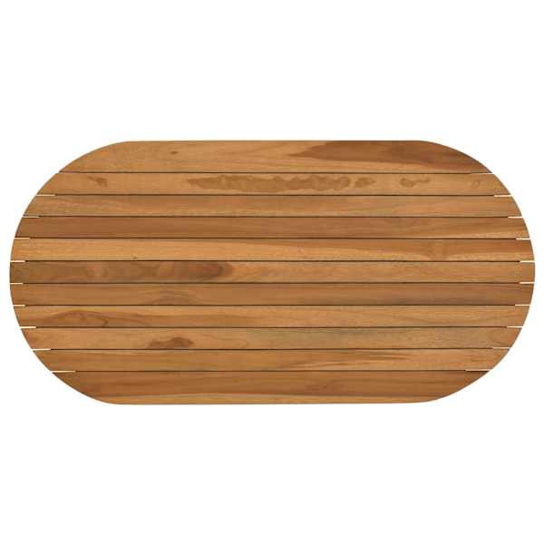 vidaXL Lauda peal 90 x 45 x 3,5 cm Ovaalne Tugev teakpuit Naturaalne