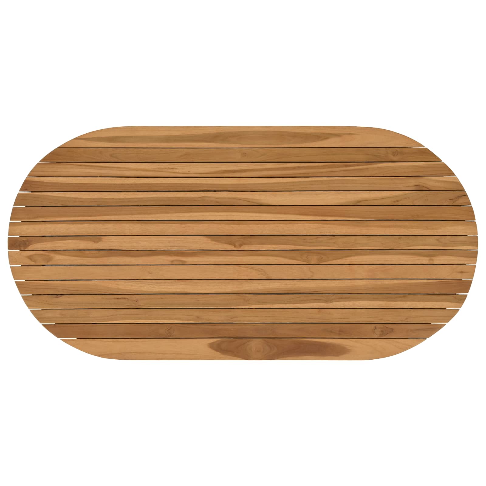 Tafelblad 110 x 55 x 3,5 cm Ovaal Massief Teakhout Naturel image 2