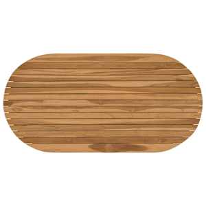vidaXL Lauda peal 110 x 55 x 3,5 cm Ovaalne Tugev teakpuit Naturaalne