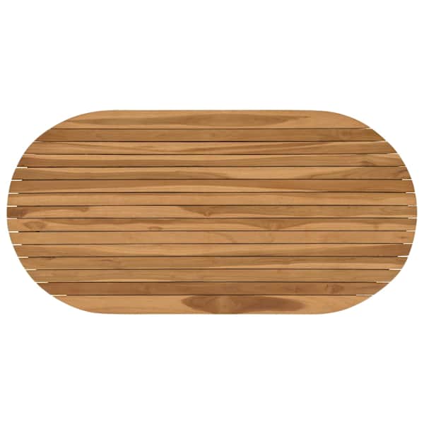 vidaXL Lauda peal 110 x 55 x 3,5 cm Ovaalne Tugev teakpuit Naturaalne
