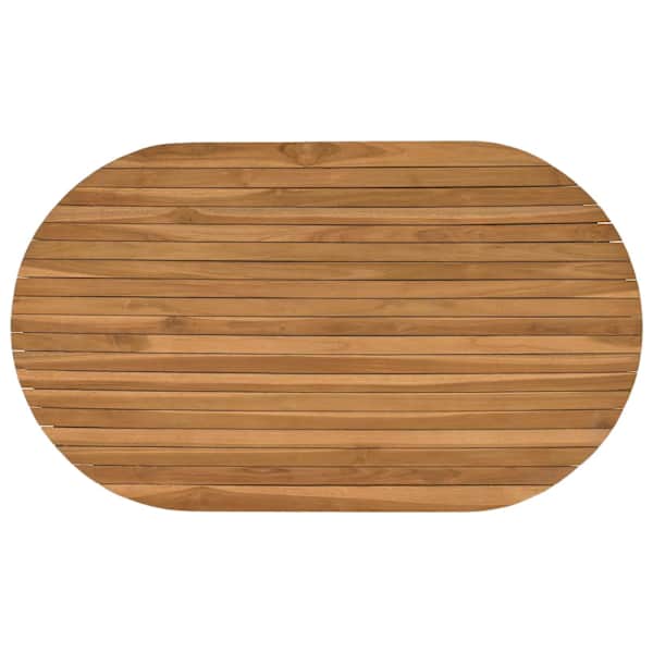vidaXL Lauda peal 120 x 70 x 3,5 cm Ovaalne Tugev teakpuit Naturaalne