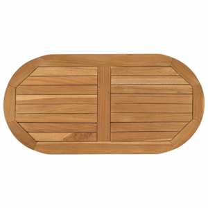 vidaXL Lauda peal 80 x 40 x 2,5 cm Ovaalne Tugev teakpuit Naturaalne