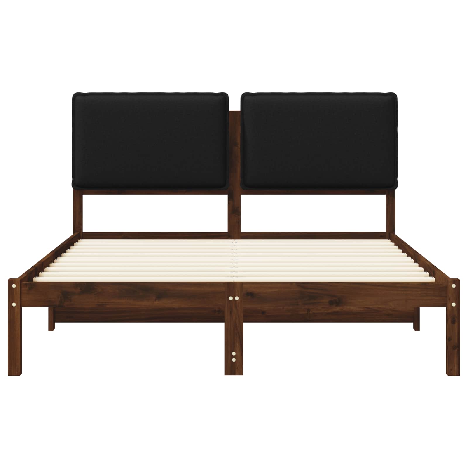 vidaXL Bedframe met gestoffeerd hoofdbord Donkerbruin en Zwart, foto 4
