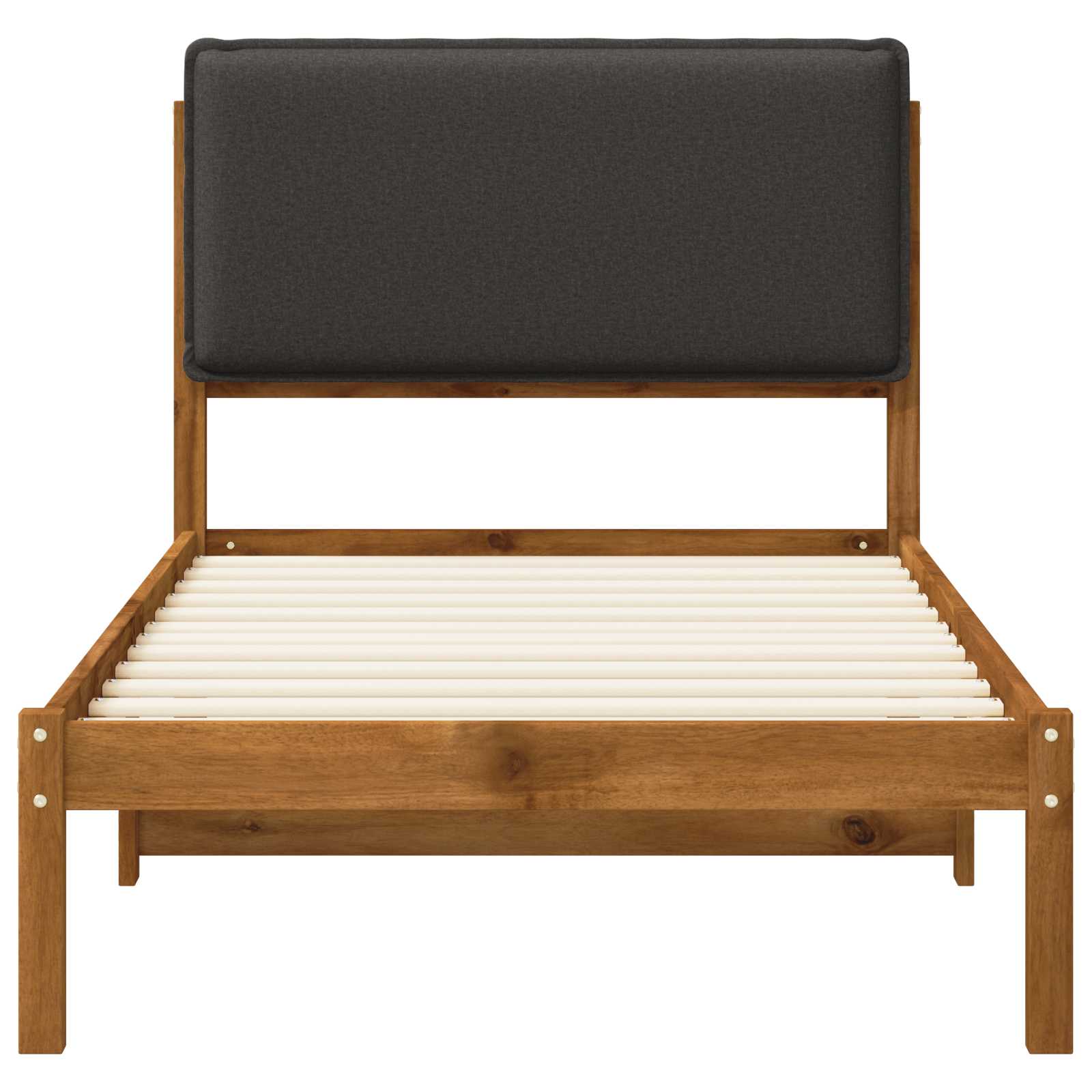 vidaXL Bedframe met gestoffeerd hoofdbord Naturel en donkergrijs, foto 4