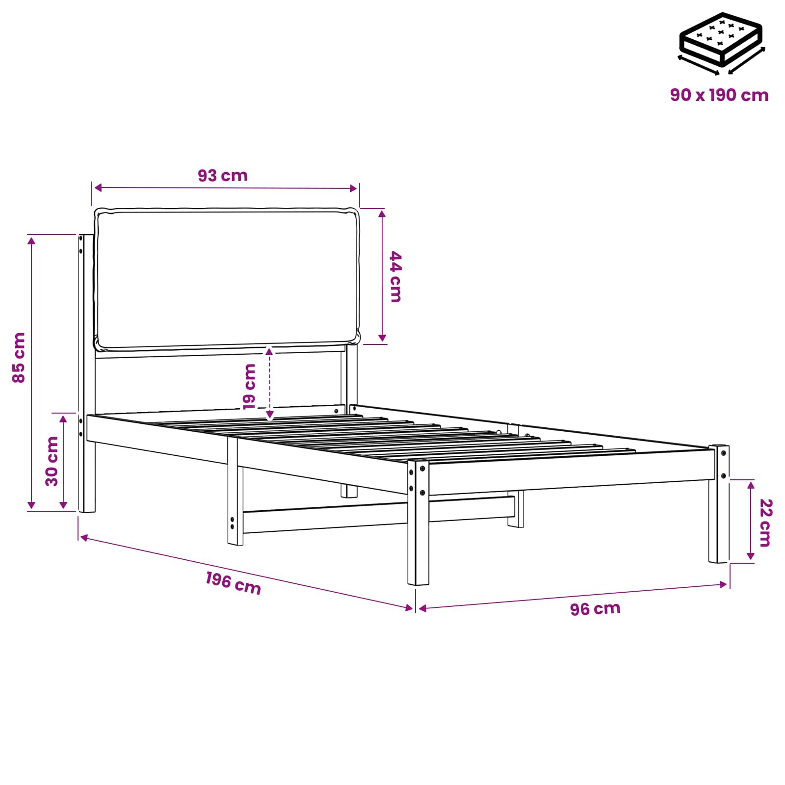 Posteljni okvir z oblazinjenim vzglavjem Beljena in taupe