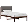 vidaXL Voodiraam Pehme Peatoega Tumepruun ja helehall 75 x 190 cm