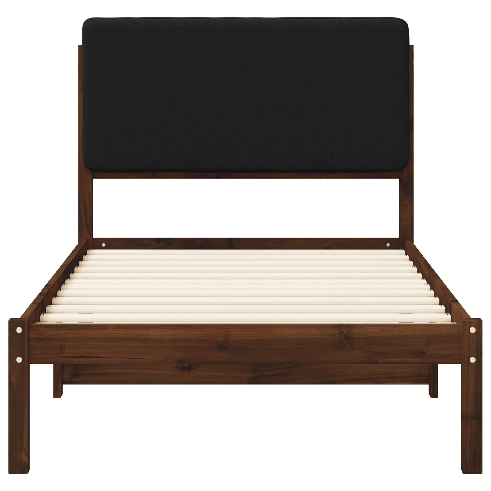vidaXL Bedframe met gestoffeerd hoofdbord Donkerbruin en Zwart, foto 4