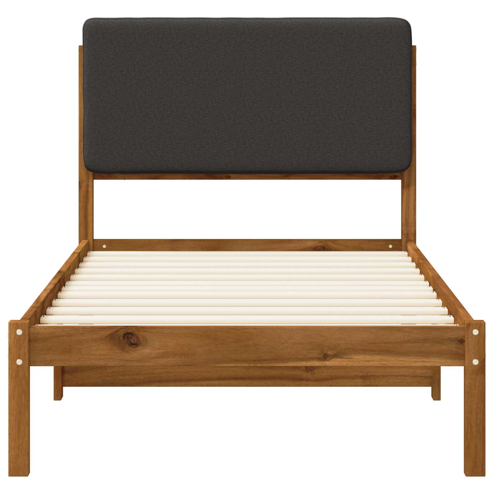 vidaXL Bedframe met gestoffeerd hoofdbord Naturel en donkergrijs, foto 4