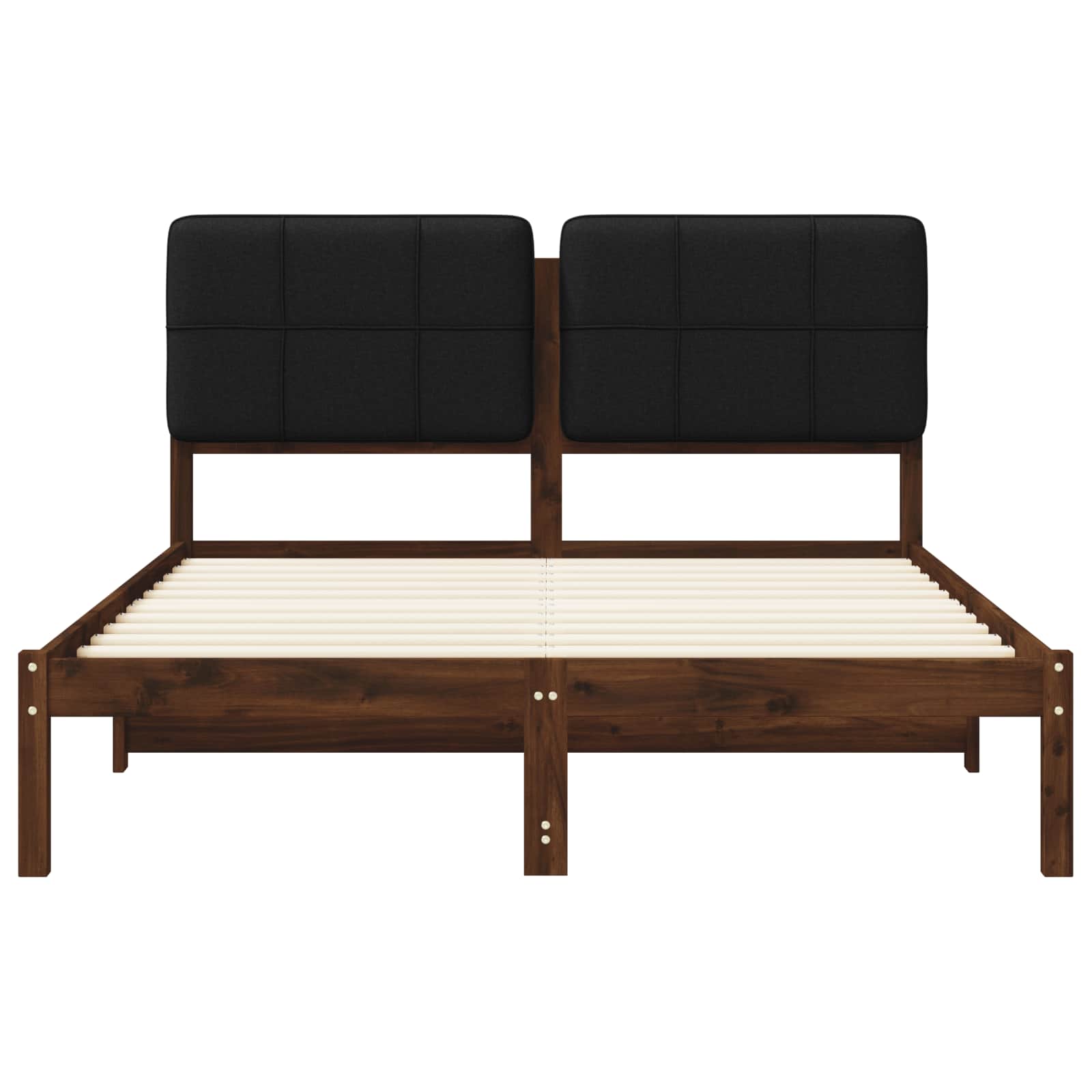 vidaXL Bedframe met gestoffeerd hoofdbord Donkerbruin en Zwart, foto 4