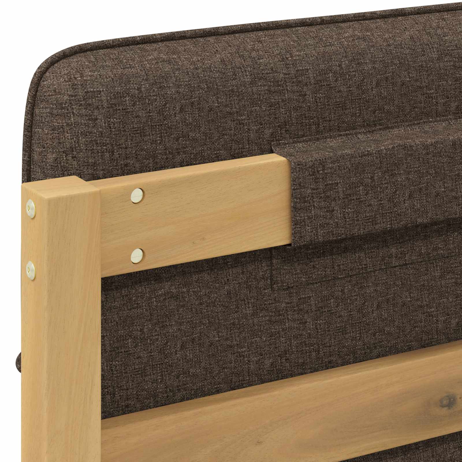 Posteljni okvir z oblazinjenim vzglavjem Beljena in taupe