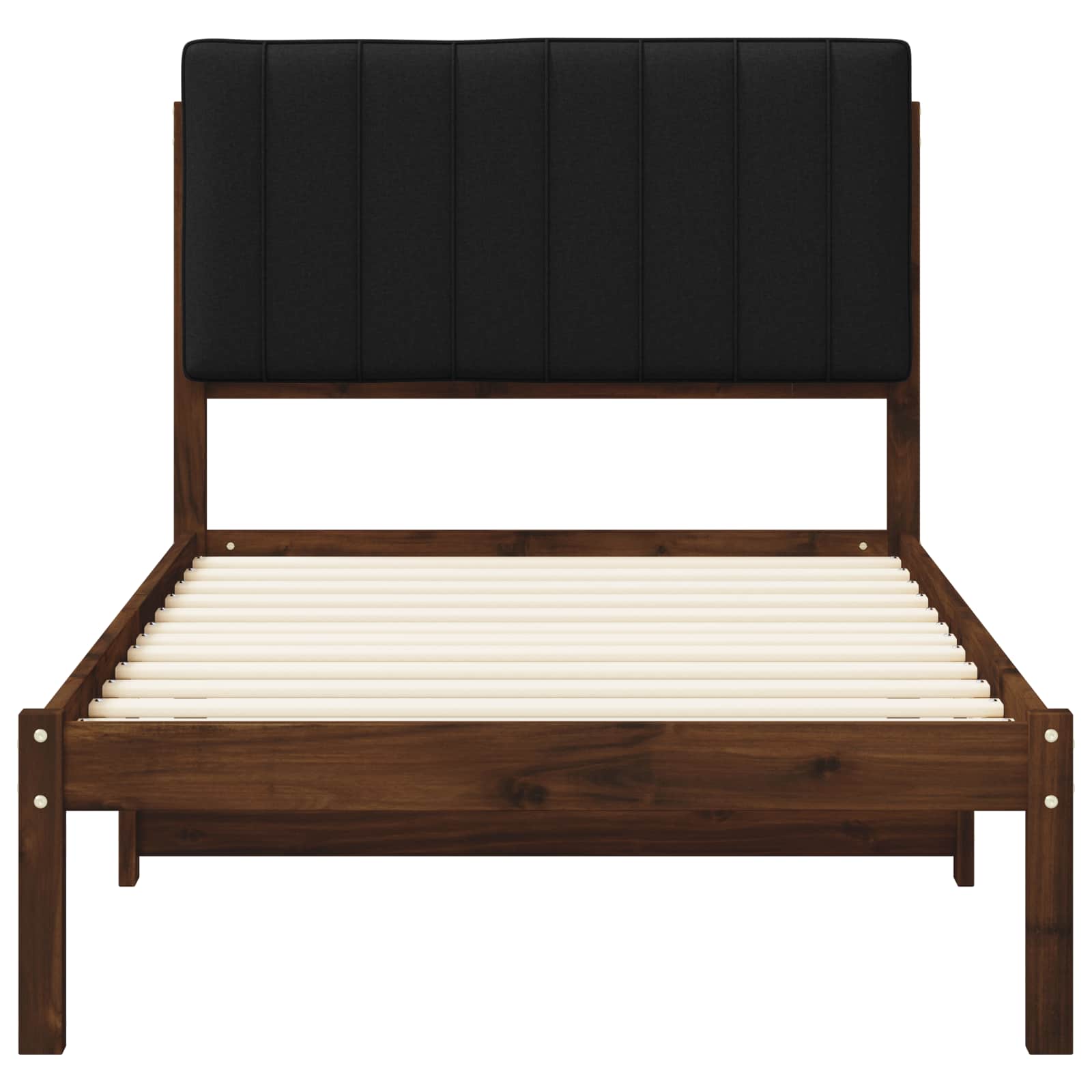 vidaXL Bedframe met gestoffeerd hoofdbord Donkerbruin en Zwart, foto 4