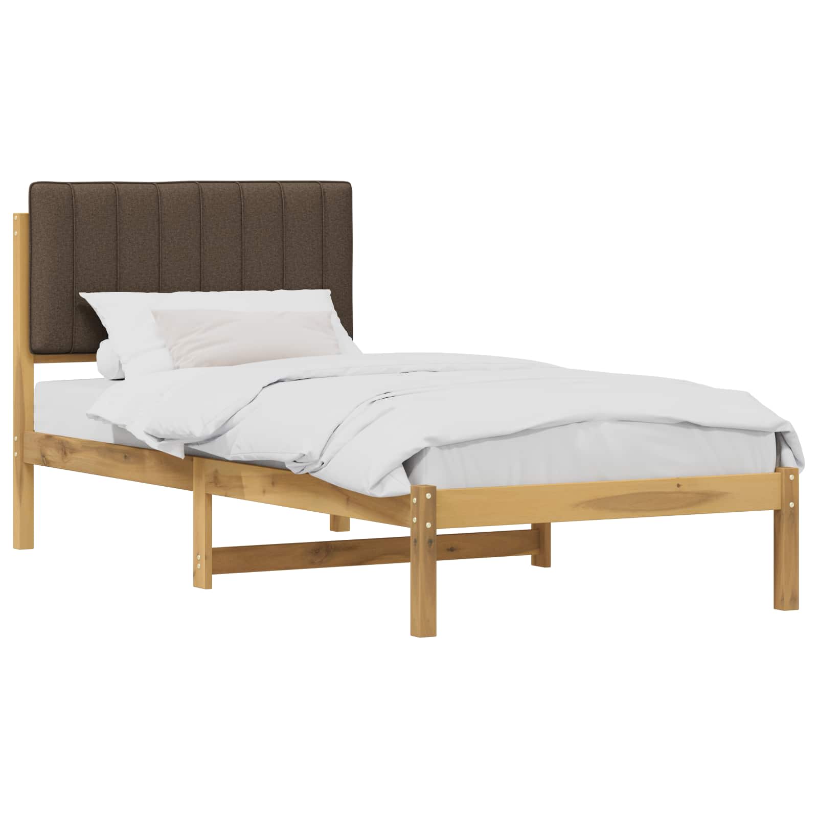Posteljni okvir z oblazinjenim vzglavjem Beljena in taupe