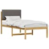 vidaXL Voodiraam Pehme Peatoega Valgeks pestud ja helehall 90 x 200 cm