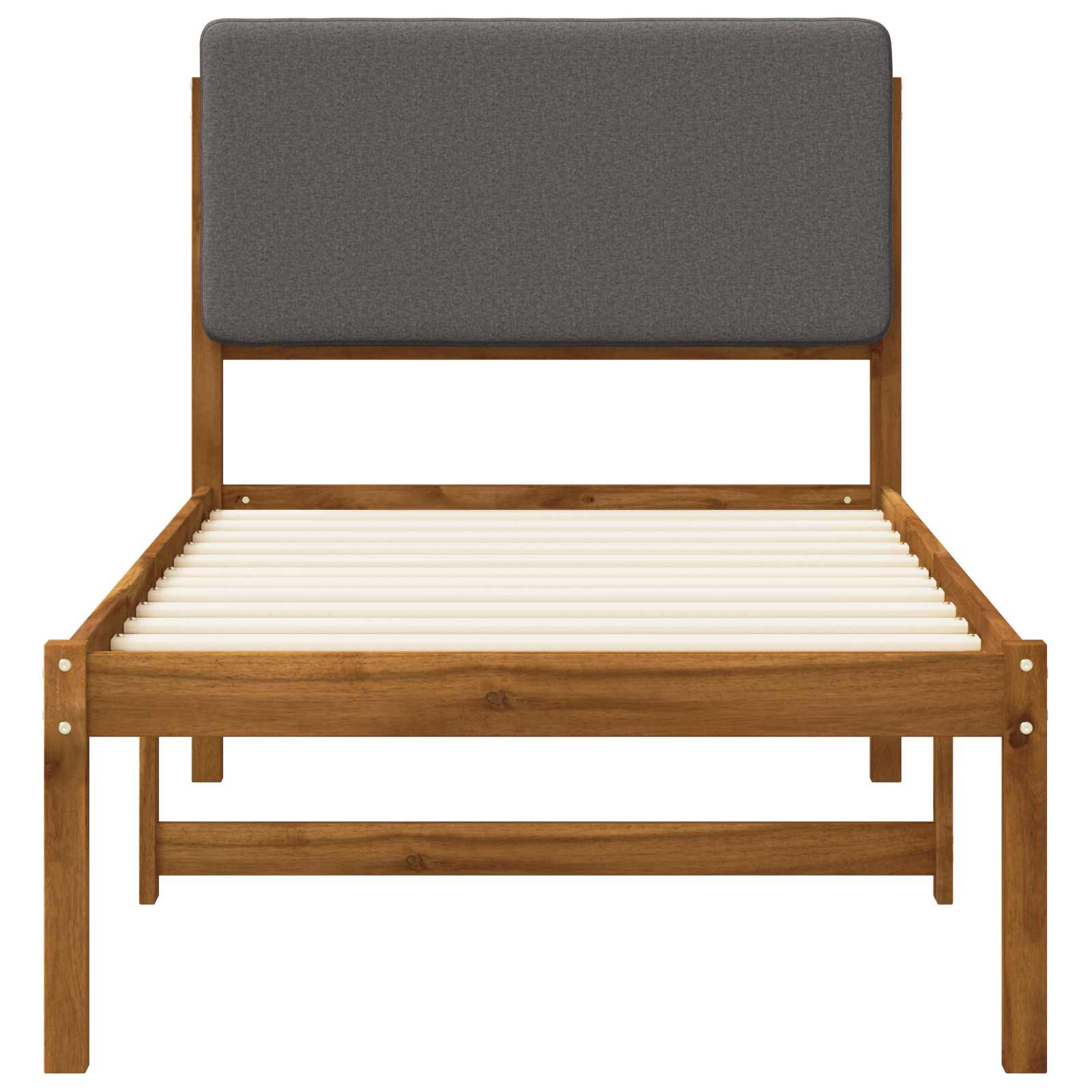 vidaXL Bedframe met gestoffeerd hoofdbord Naturel en lichtgrijs, foto 4