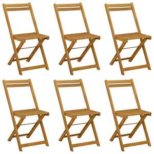 Skládací zahradní židle 6 pcs Přírodní 40 x 53 x 80 cm - obrázek 2