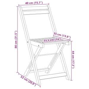 Skládací zahradní židle 6 pcs Přírodní 40 x 53 x 80 cm - obrázek 11