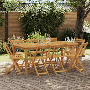 Zunanje bistro stolice 8 pcs Naravna 40 x 53 x 80 cm