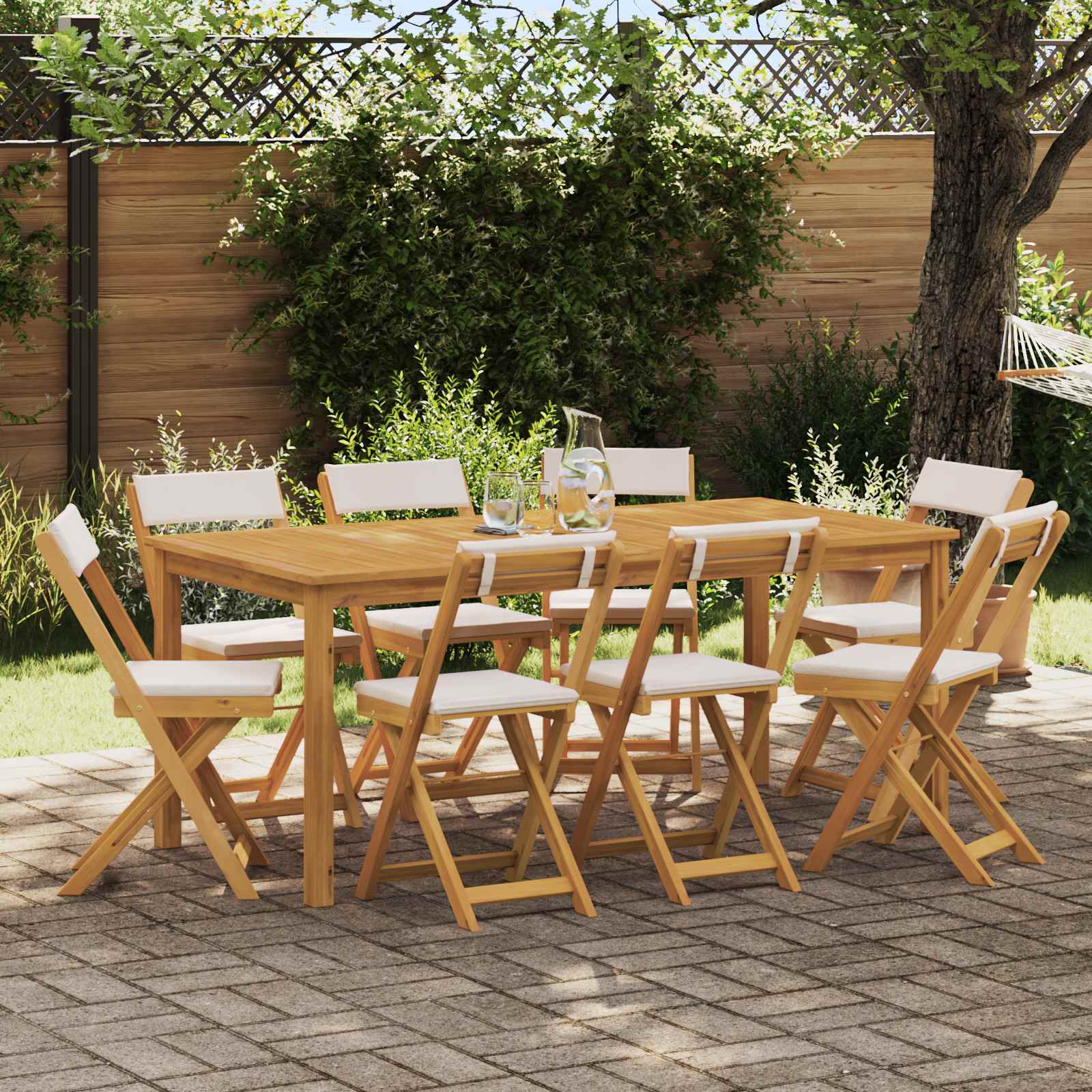 vidaXL Scaune Bistro pentru Exterior 8 pcs Alb crem 40 x 53 x 80 cm