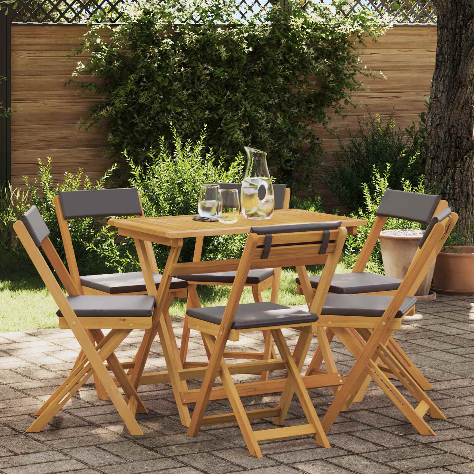 vidaXL Scaune Bistro pentru Exterior 6 pcs Gri închis 40 x 53 x 80 cm