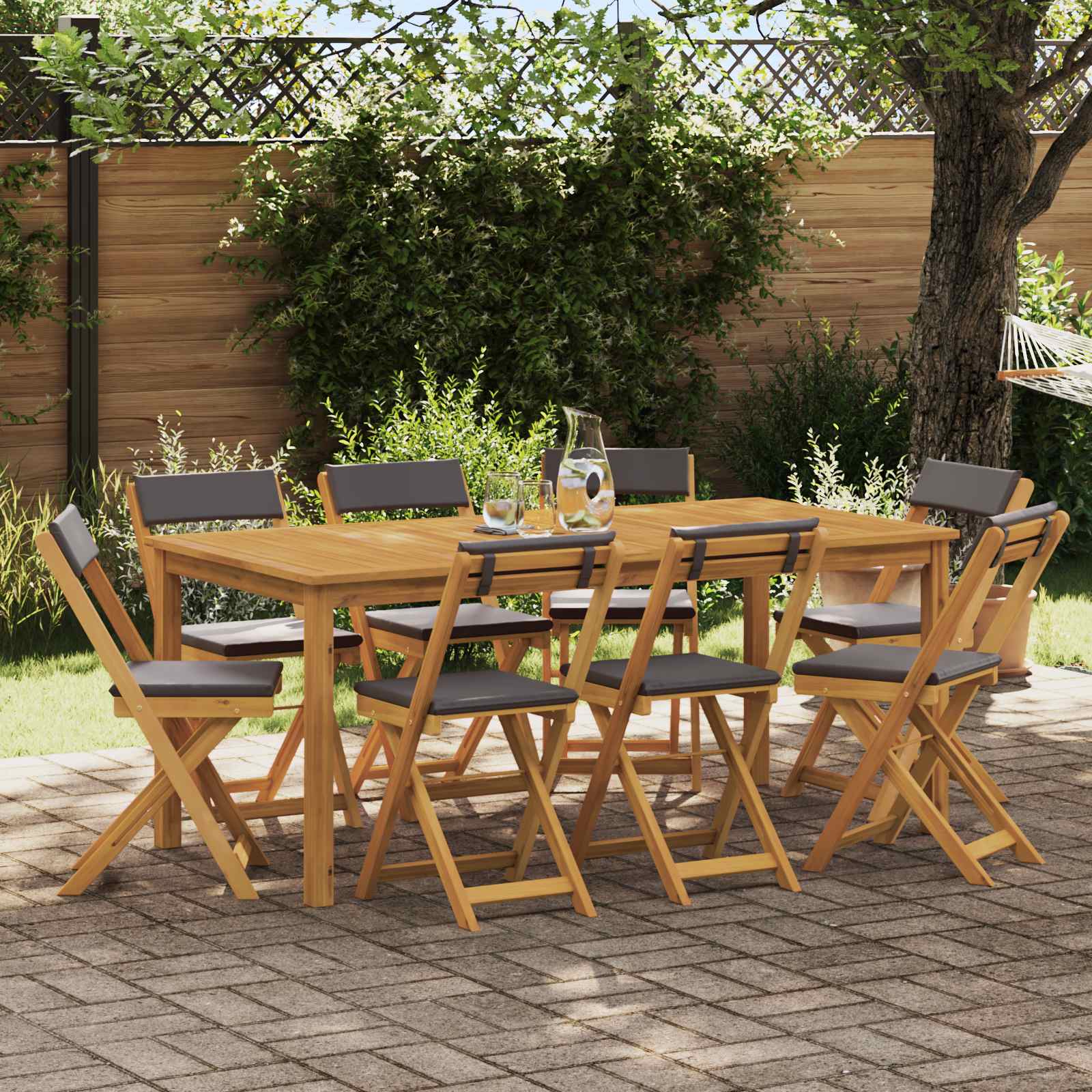 vidaXL Scaune Bistro pentru Exterior 8 pcs Gri închis 40 x 53 x 80 cm