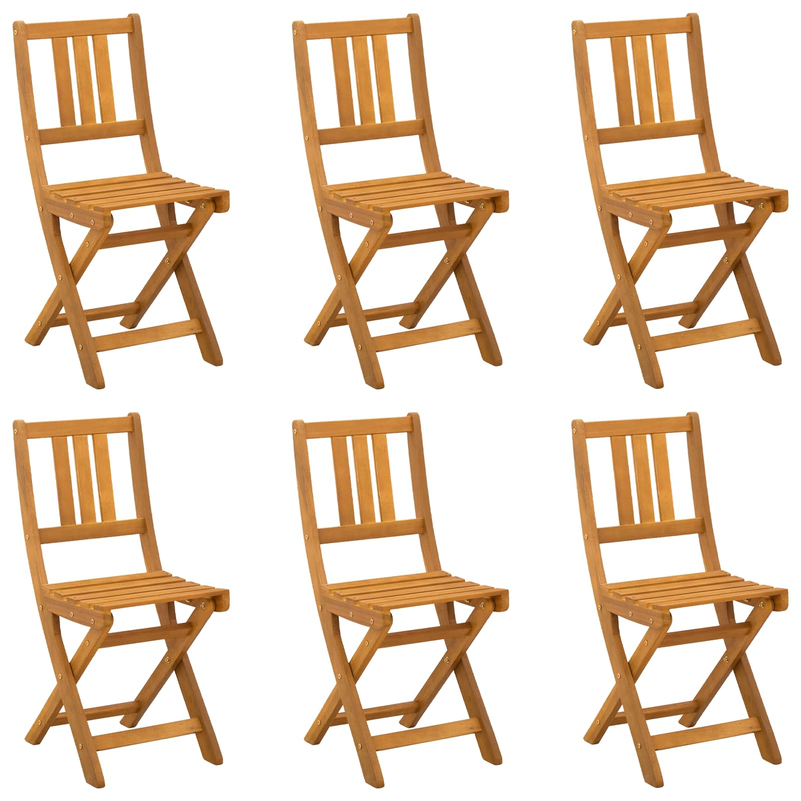 Bistrostoelen voor buiten 6 pcs Naturel Massief Acaciahout image 2