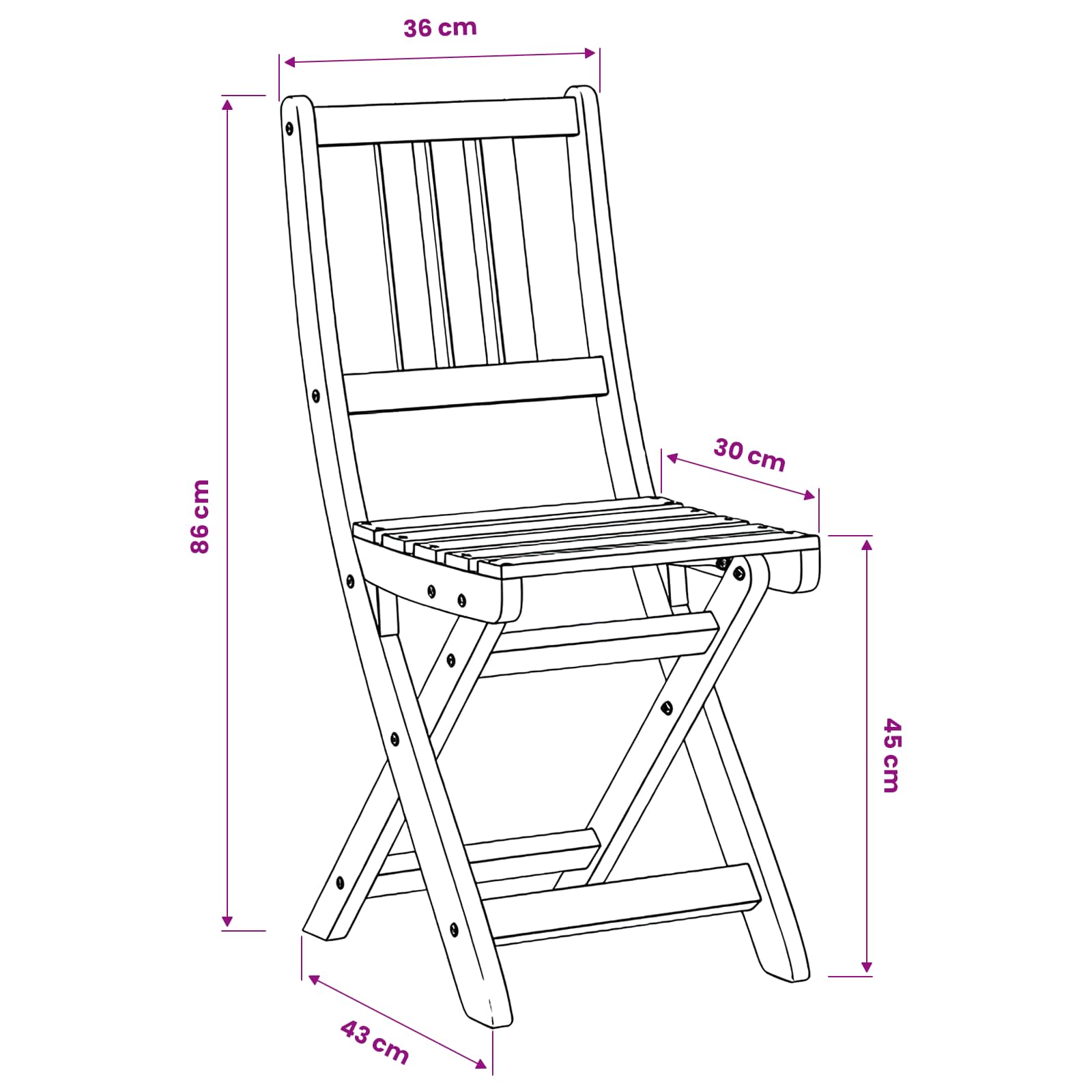Bistrostoelen voor buiten 6 pcs Naturel Massief Acaciahout image 11