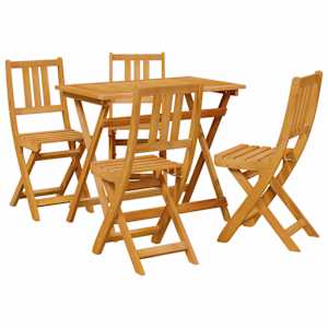 Zahradní bistro set 5 pcs Přírodní Masivní akátové dřevo - obrázek 2