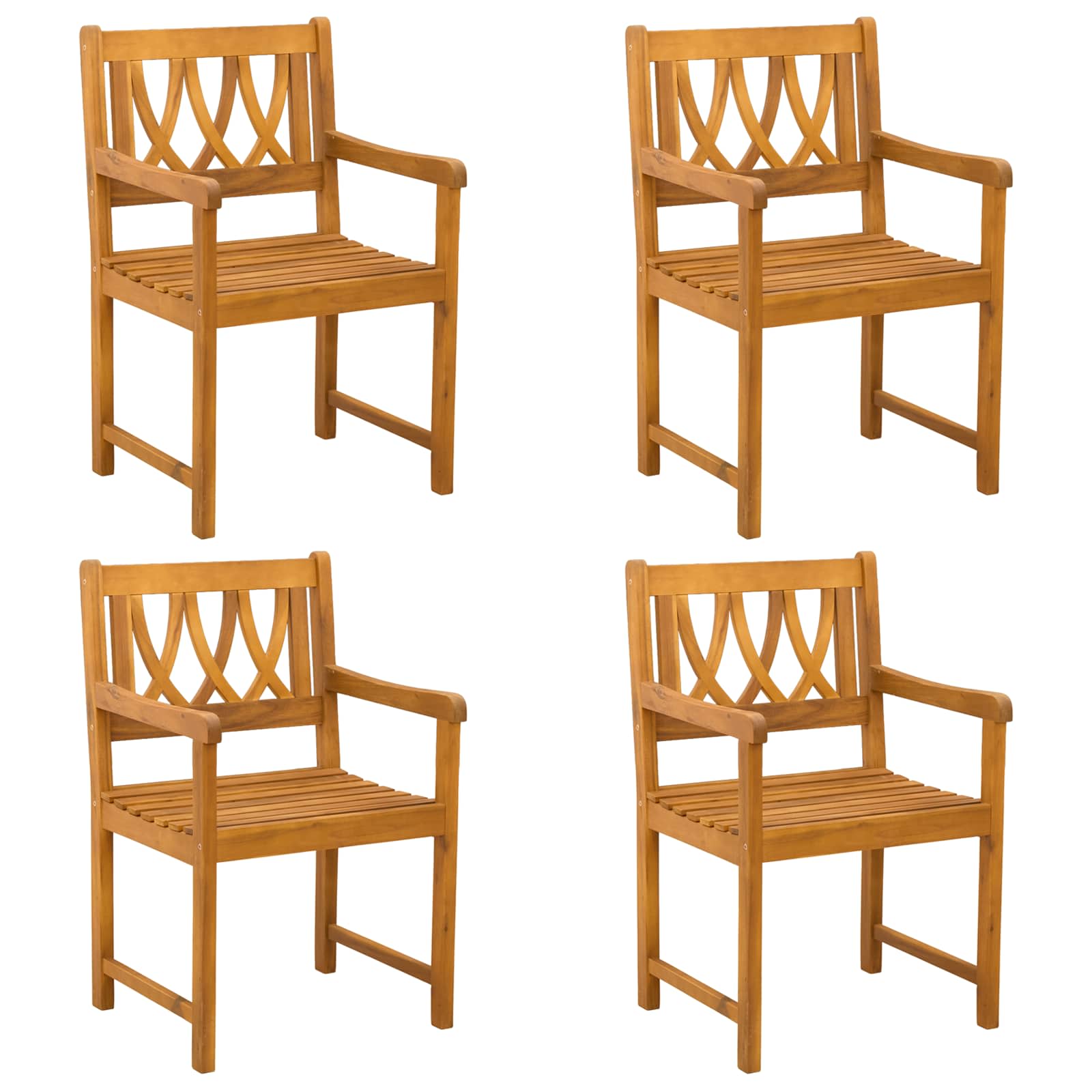 Tuinbank 4 pcs Naturel 56 x 55,5 x 90 cm Massief Acaciahout image 2