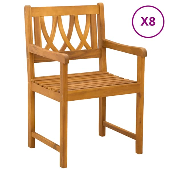vidaXL Aiatoolid 8 tk Naturaalne Tugev akatsiapuu