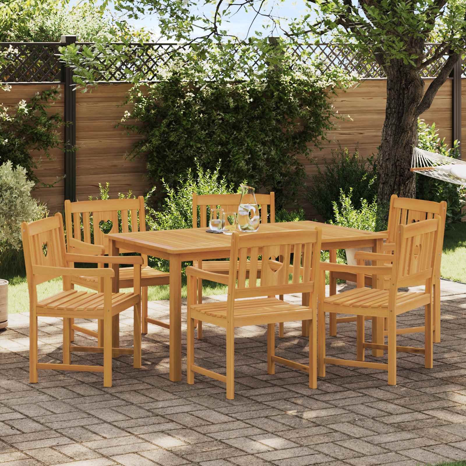 vidaXL Bancă de exterior 6 pcs natural 56 x 55,5 x 90 cm