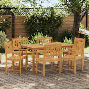 Zunanja klop 6 pcs Naravna 56 x 55,5 x 90 cm