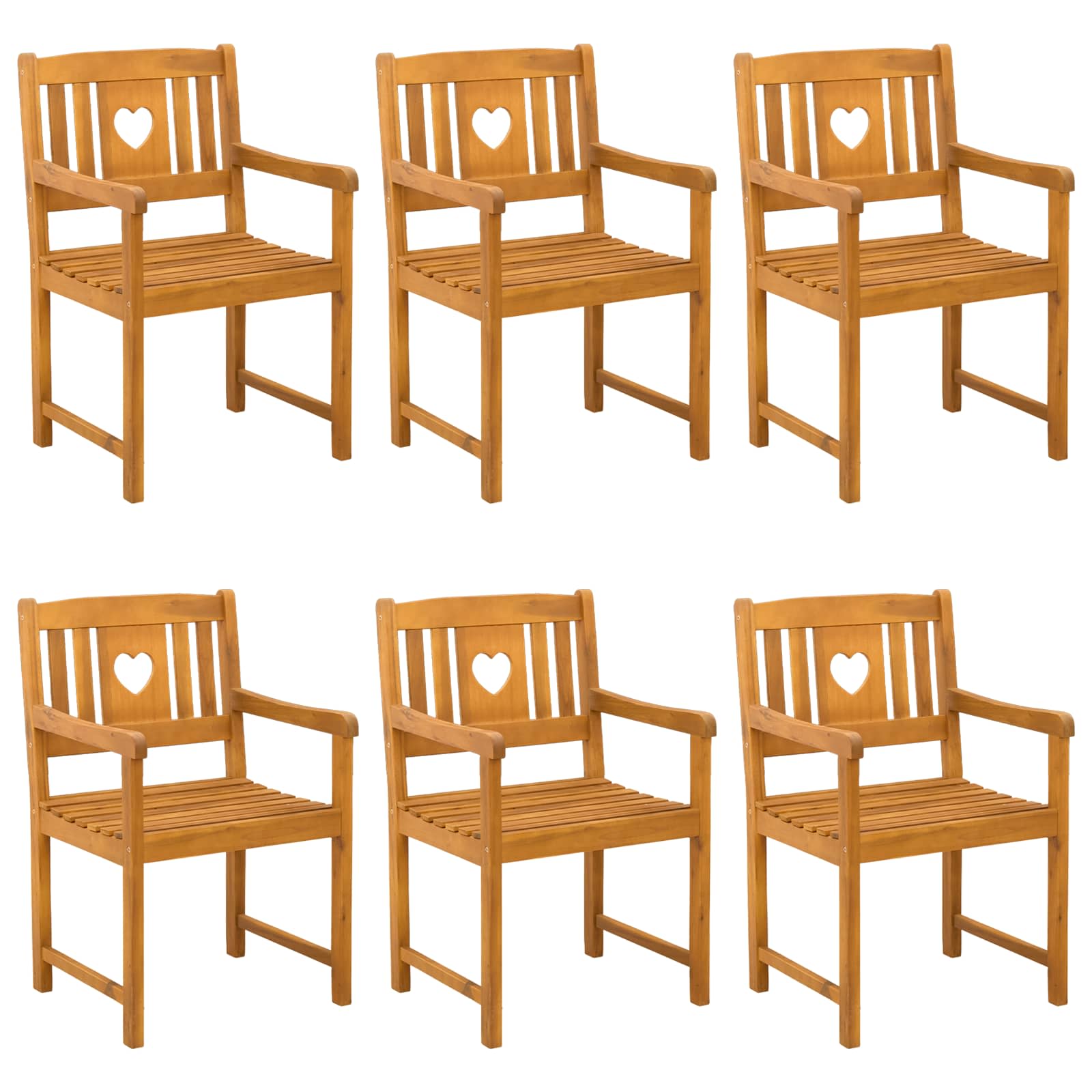 Tuinbank 6 pcs Naturel 56 x 55,5 x 90 cm Massief Acaciahout image 2