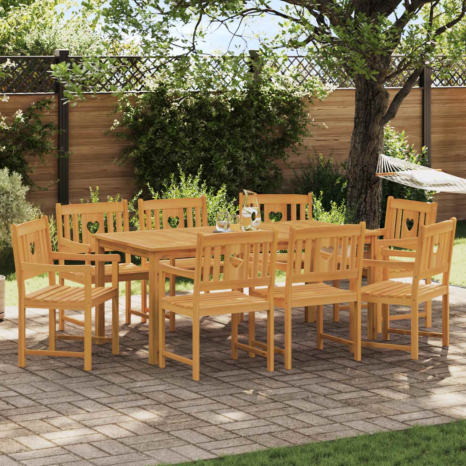 vidaXL Bancă de exterior 8 pcs natural 56 x 55,5 x 90 cm