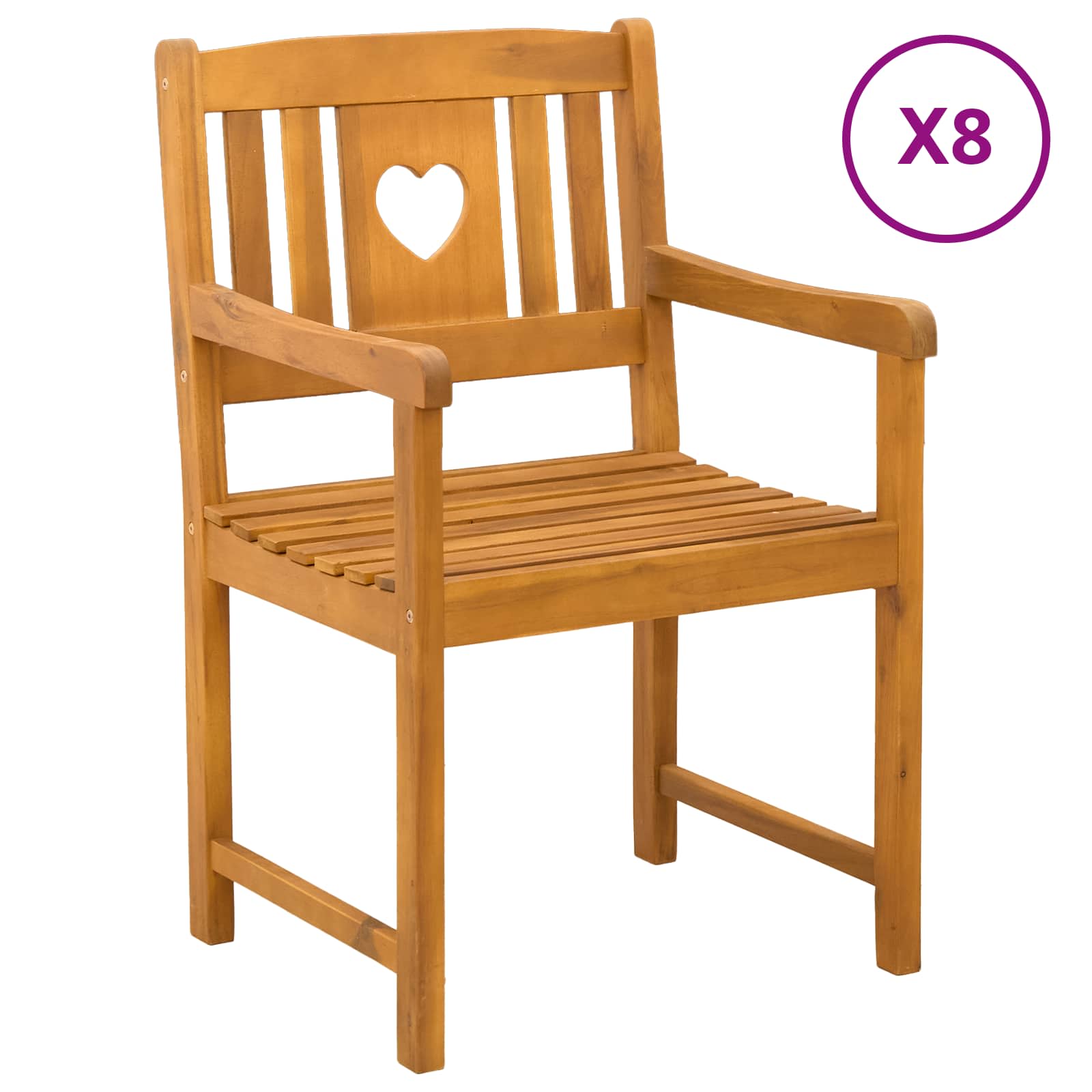 Tuinbank 8 pcs Naturel 56 x 55,5 x 90 cm Massief Acaciahout image 2