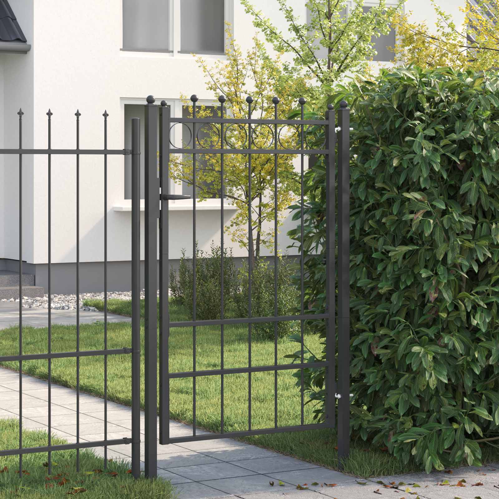 vidaXL Poartă de gard HORST 100 x 150 cm Metal Negru Blocat