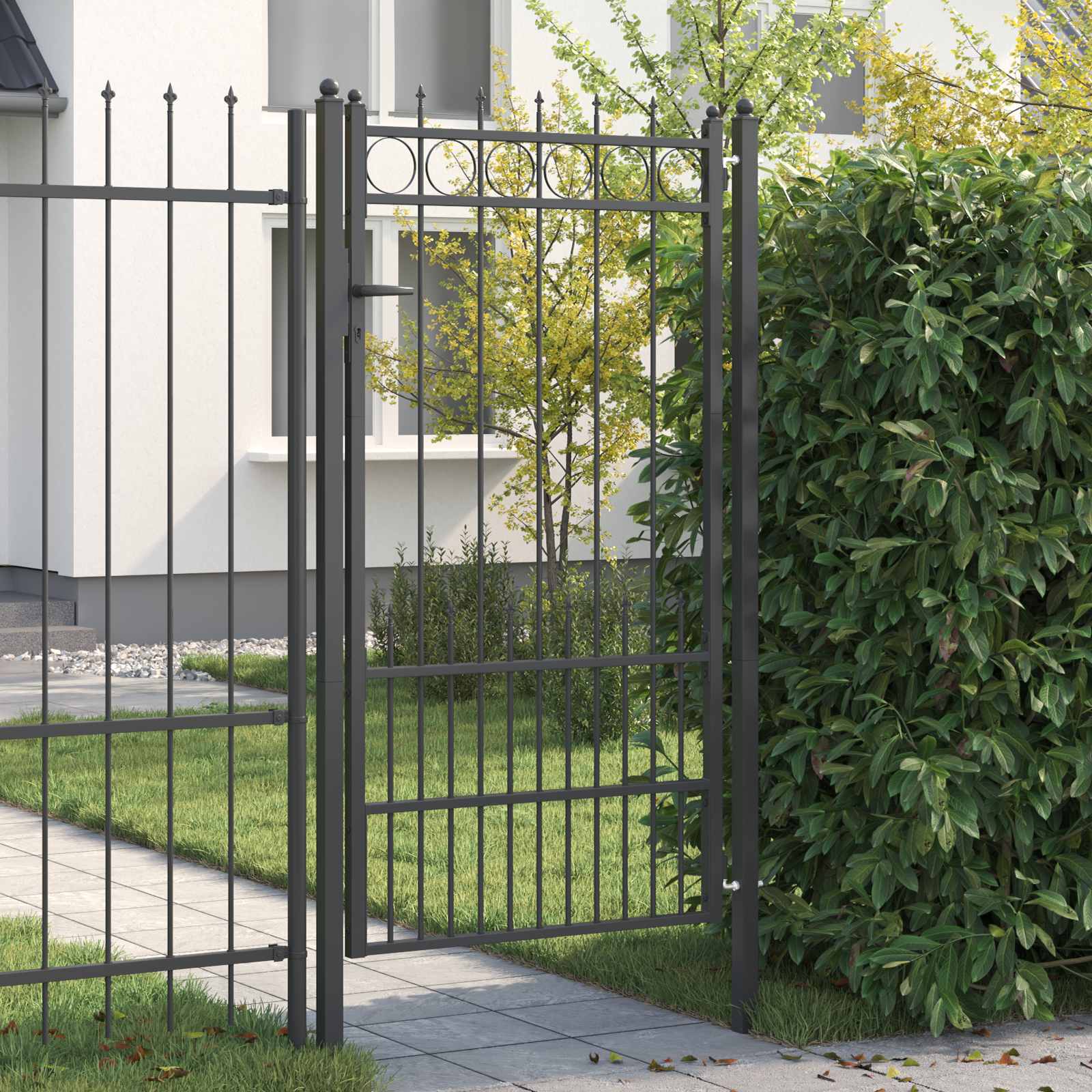 vidaXL Poartă de gard HORST Oțel Negru Blocat