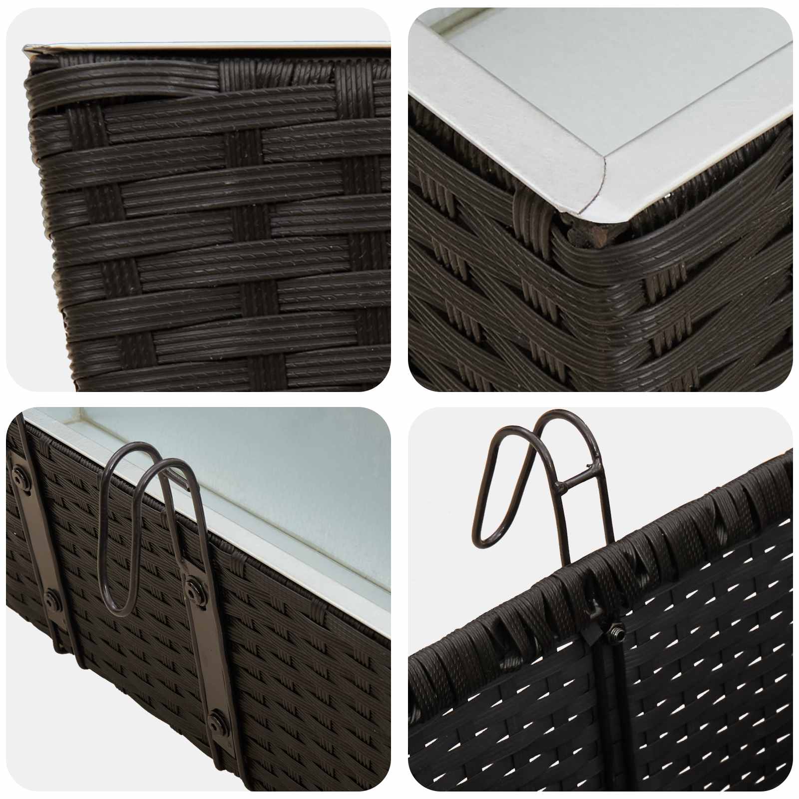 Reling 2 pcs Zwart 50 x 17 x 17 cm Metaal image 8