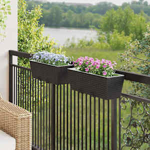 Railing 2 pcs Černá 50 x 17 x 17 cm Kov