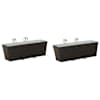 vidaXL Piire 2 tk Must 50 x 17 x 17 cm Metall